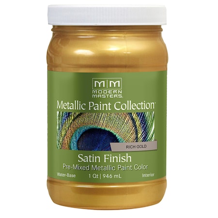 Modern Masters Metallic Paint, WaterBase, Rich Gold, 1 qt ME701